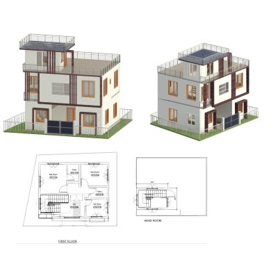 G+1 Modern House with Roof Terrace