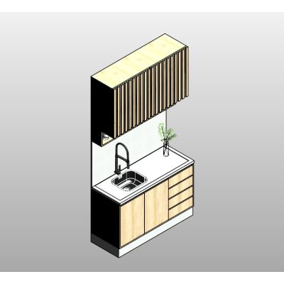 Compact Kitchen Unit with Sink and Storage