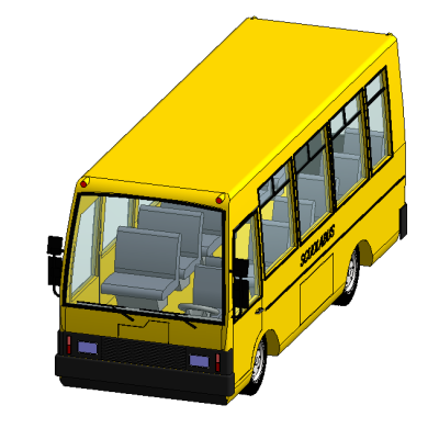 Tour bus with modern red accents 13 School Bus