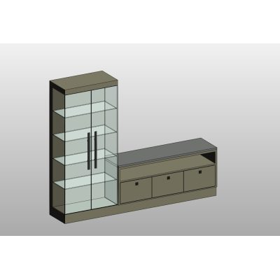 Glass Display Cabinet with Sideboard