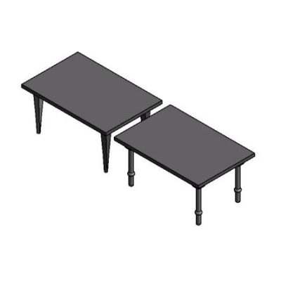 Dining room table with 2 modern leg styles