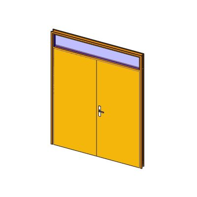 Interior double door with high transom