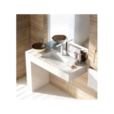 Corner Lavatory with Integrated Countertop