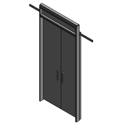 Wall Moveable Haworth Enclose Double Sliding Door Solid Transom