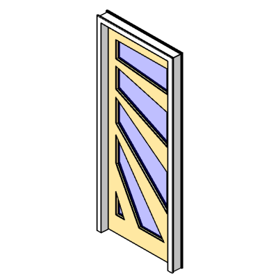 Front door with modern glass panels