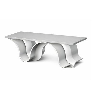 Sculptural coffee table with curved base