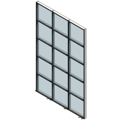 Industrial Grid Window with Adjustable Mullions