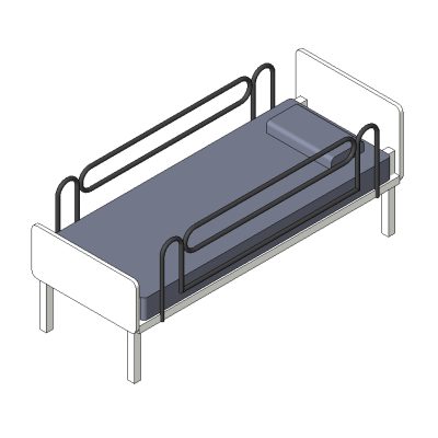 Adjustable Hospital Bed with Side Rails