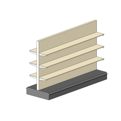 Retail shelving unit modern double-sided