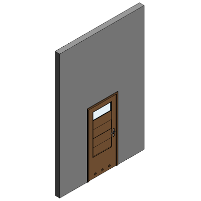 Internal Bathroom Door - 1 vision panel 12586