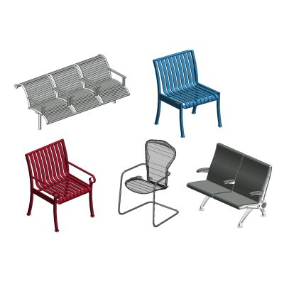 Reception seating set modern 5 pieces