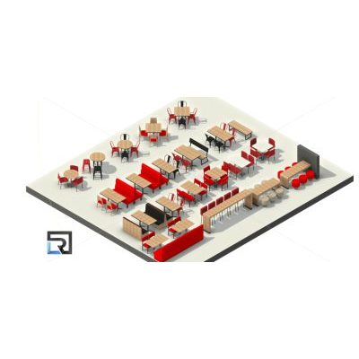 Restaurant - loose furniture - revit 2017