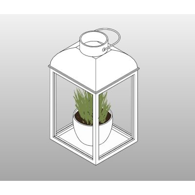 Ornamental Lantern with Plant