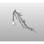 Dry branch with pendant light bulb
