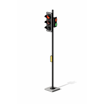 Traffic Signal Pole with Pedestrian Push Button