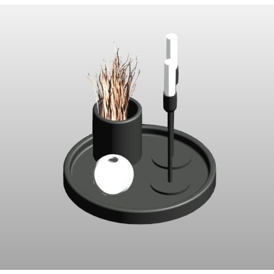 Decorative Tray with Vase and Candles