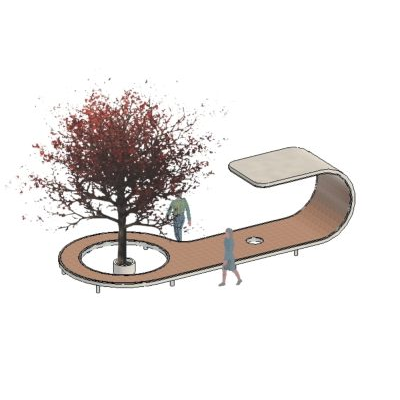 Urban furniture in 3 dimensions revit