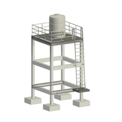 Water Tank Structure with Access Ladder