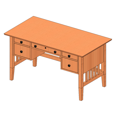 Desk 1422x762mm with 5 drawers