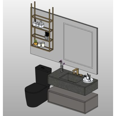 Bathroom vanity with LED mirror