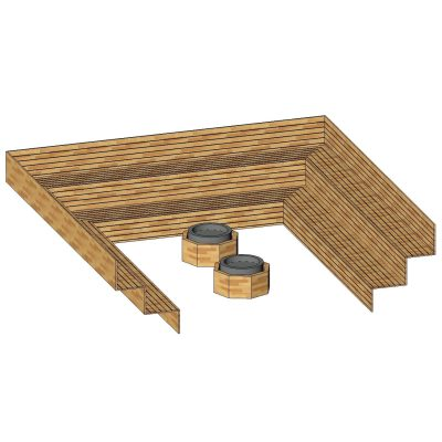 Sauna with benches and heater area