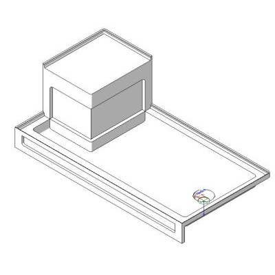 Rectangular shower with modern built-in seat