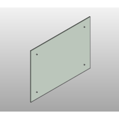Glass mirror with stainless brackets