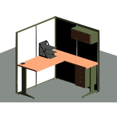 Desk modules with 4 modern workspaces