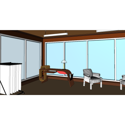 Office interior modern workspace set