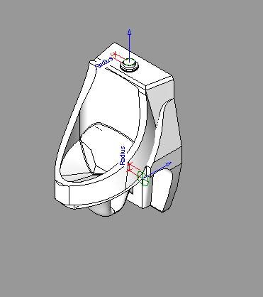 Urinal with cistern button
