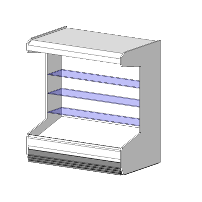 Product display shelf with transparent panels
