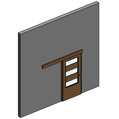 Internal Sliding Door - 3 vision panels 12582