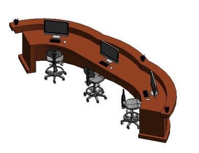 3d curved reception desk