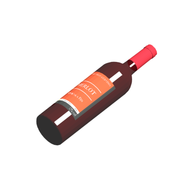 Inclined Merlot Wine Bottle