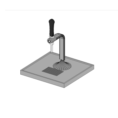 Beer tap dispenser with modern drip tray