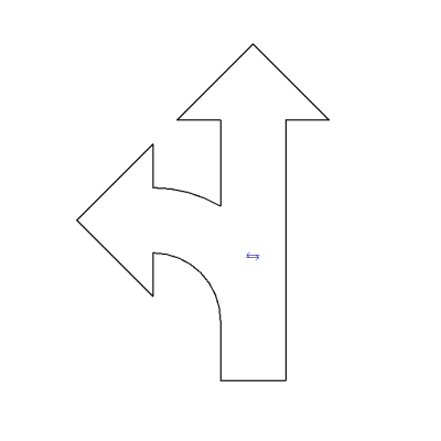 Fleche de direction - Droite et courbee