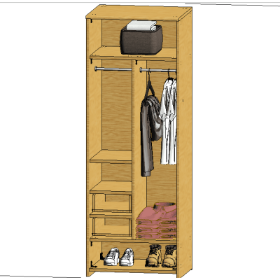 Modern Wooden Wardrobe Unit