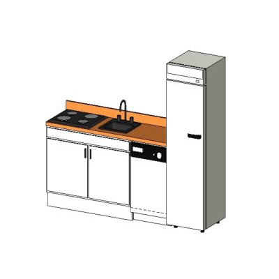 Parametric Linear Kitchen with Integrated Appliances