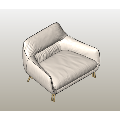 Cozy armchair with modern gold legs