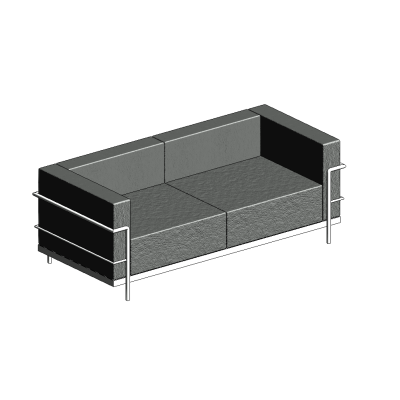 Le Corbusier sofa with modern metal frame