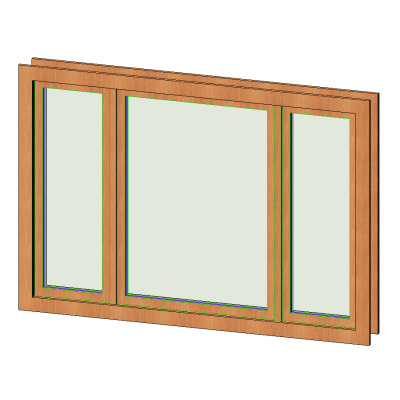Casement window with modern wood trim