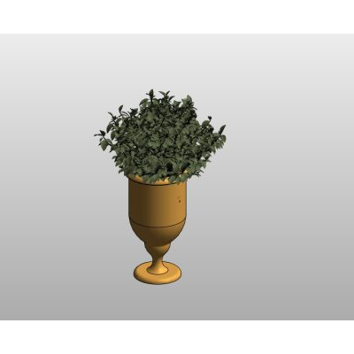 Tall Bronze Vase with Vegetation