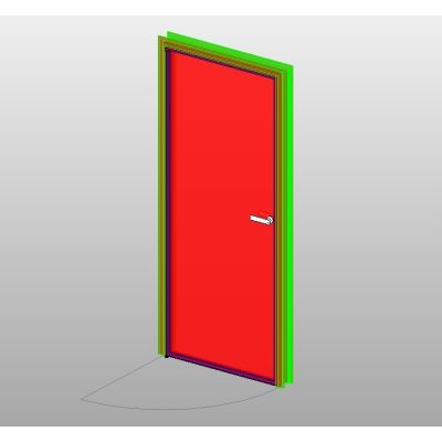 Wooden door with modern flush panel 16 Flush door with modern red panel