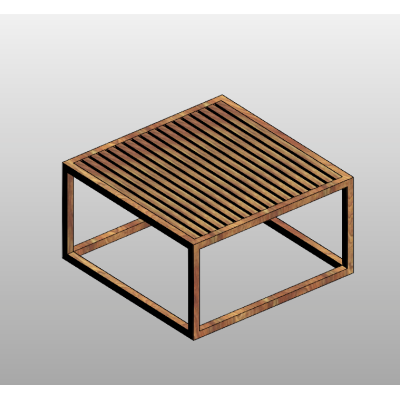 Parametric outdoor coffee table wood slat