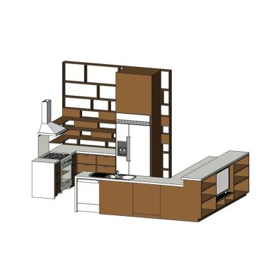 Kitchen cabinets with island and appliances