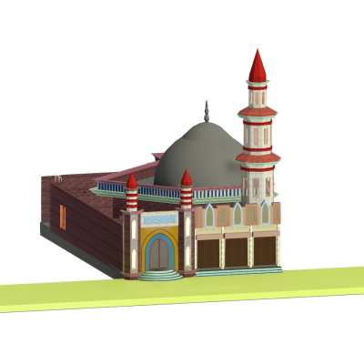 Majestic Mosque with Grand Dome and Minarets