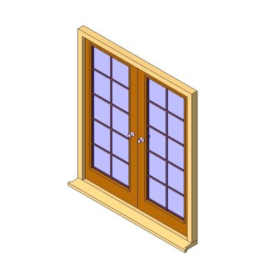 French double door with detailed glass grids
