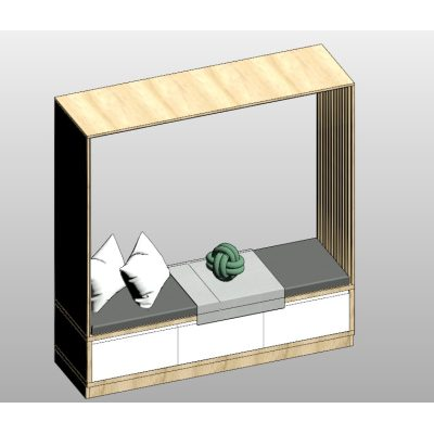 Built-in window seat with storage