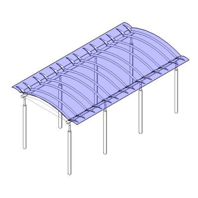 Transparent canopy with modern curve