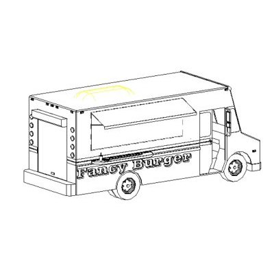 Tour bus with modern red accents 14 Food truck